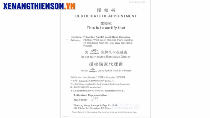 xe nâng dầu 4.5 tấn dòng A