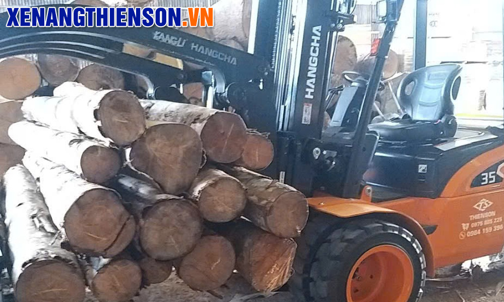 Xe nâng kẹp gỗ