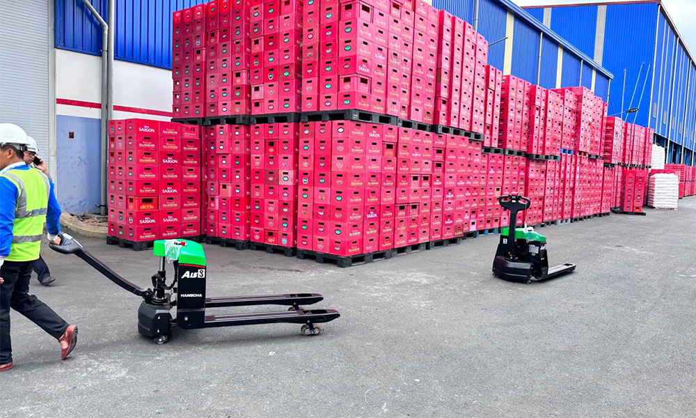 Xe nâng tay điện thấp
